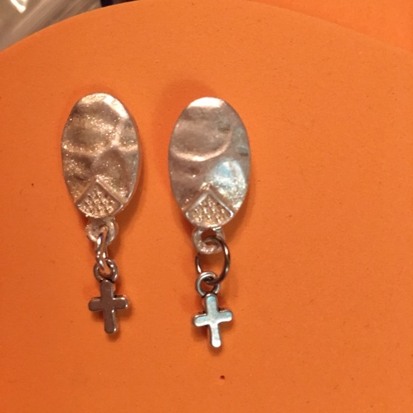 Small cross earrings - Picture 1 of 4